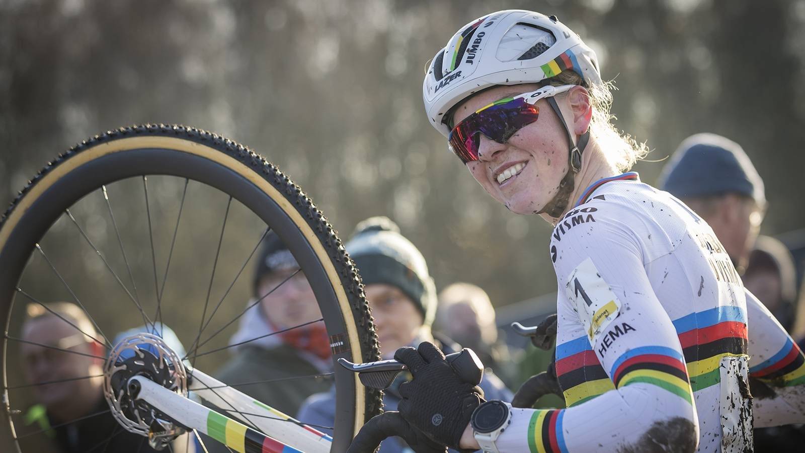 Dutch Fem Van Empel pictured after the women's race of the Superprestige Boom, stage 5/8 of the Superprestige cyclocross cycling competition, Saturday 02 December 2023, in Boom. BELGA PHOTO DAVID PINTENS